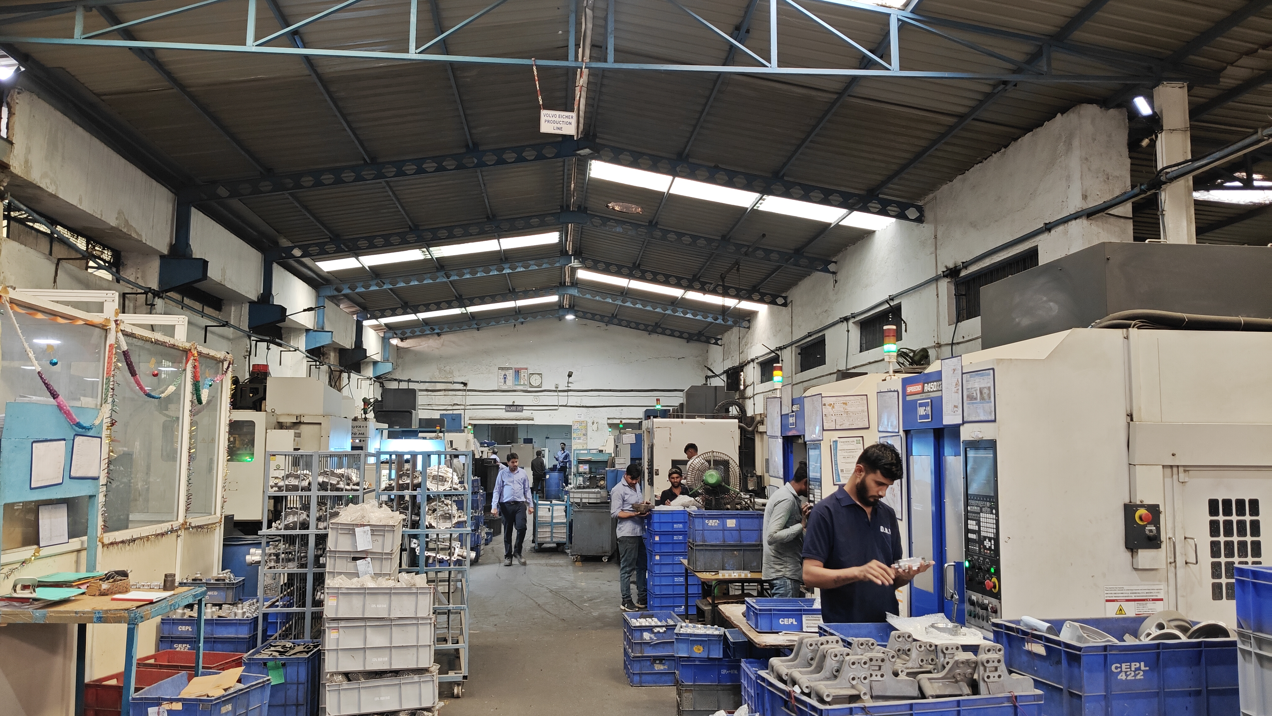 Die casting production line inside the facility